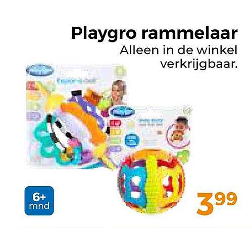 Playgro rammelaar Alleen in de winkel verkrijgbaar.