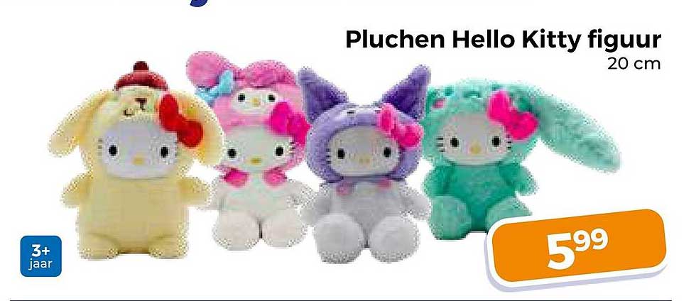 Pluchen Hello Kitty figuur 20 cm
