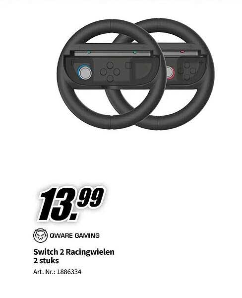 QWARE GAMING Switch 2 Racingwielen 2 stuks
