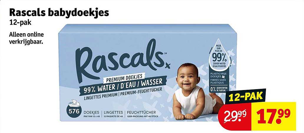 Rascals babdoekjes 12-pak