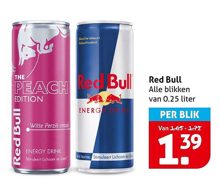Red Bull Alle blikken van 0.25 liter PER BLIK