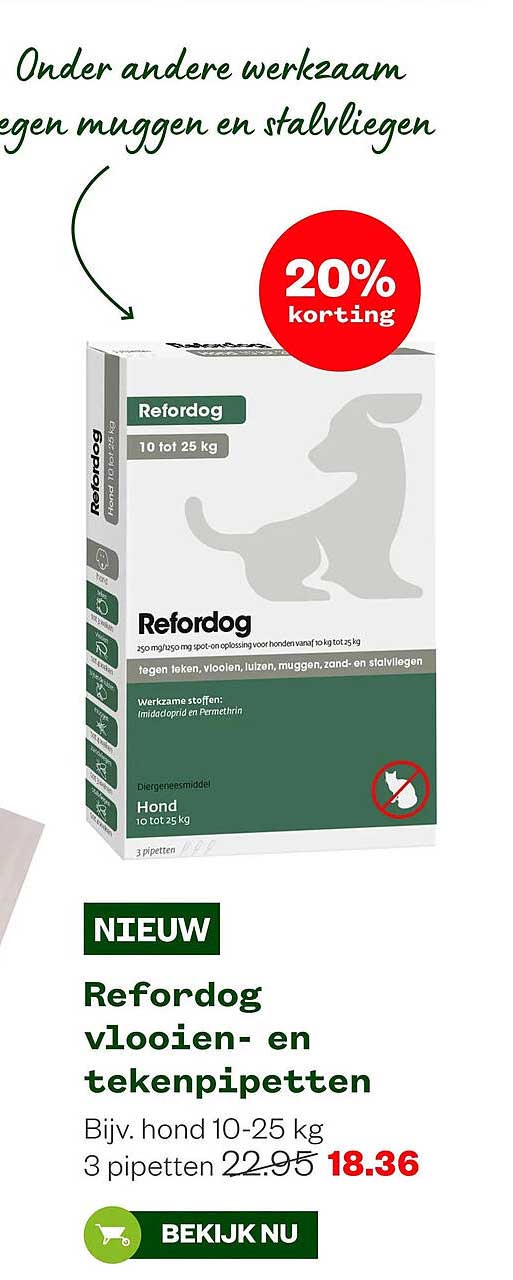 Refordog vlooien- en tekenpipetten 20% korting
