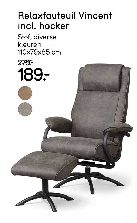 Relaxfauteuil Vincent incl. hocker