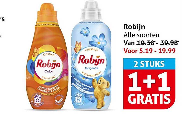 Robijn Alle soorten 1+1 gratis