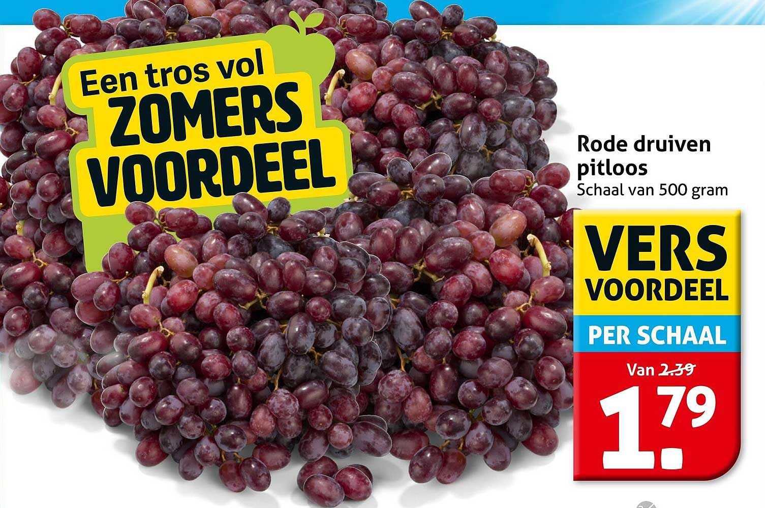 Rode druiven pitloos Schaalt van 500 gram