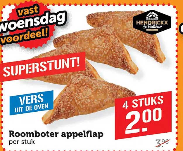 Roomboter appelflap per stuk 4 stuks