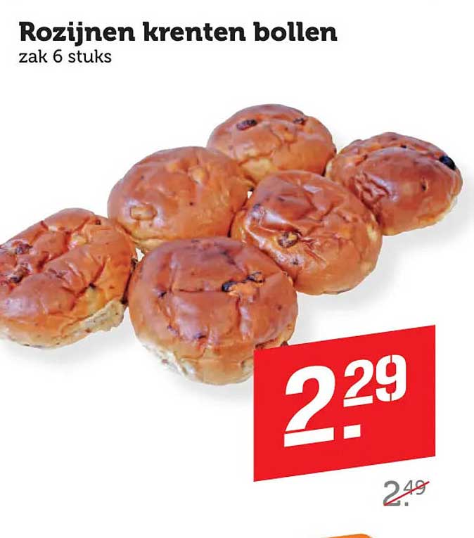 Rozijnen krenten bollen zak 6 stuks