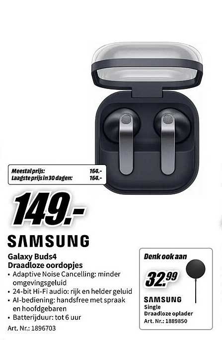 Samsung Galaxy Buds4 Draadloze oordopjes