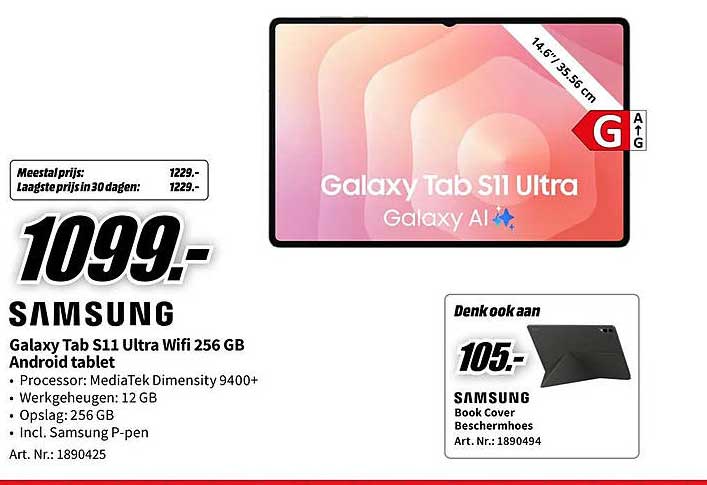 Samsung Galaxy Tab S11 Ultra Wifi 256 GB Android tablet