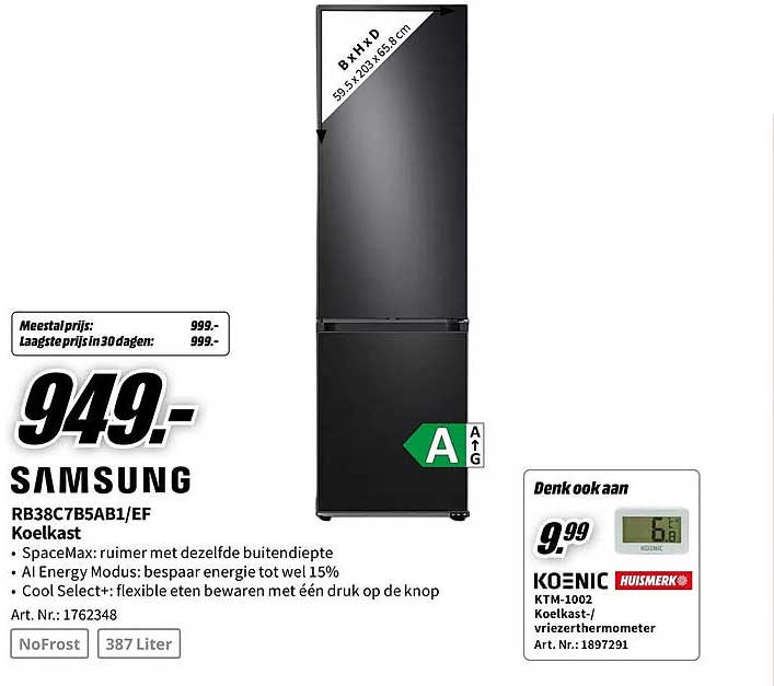 SAMSUNG RB38C7B5AB1/EF Koelkast