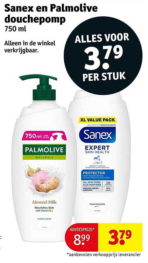 Sanex en Palmolive douchepomp 750 ml