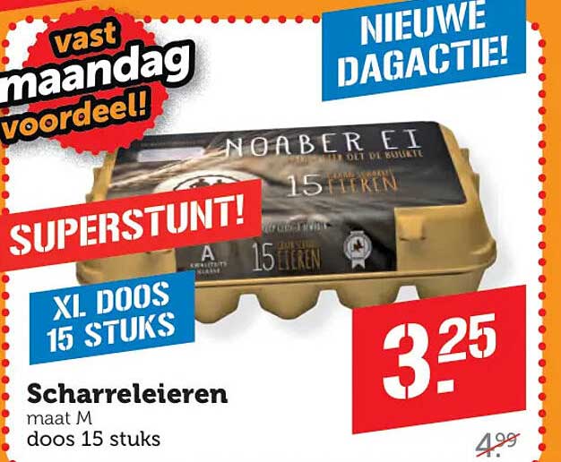 Scharreleieren maat M doos 15 stuks SUPERSTUNT! XL. DOOS 15 STUKS