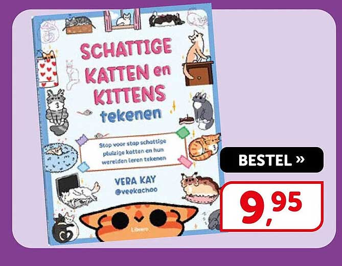 Schattige katten en kittens tekenen