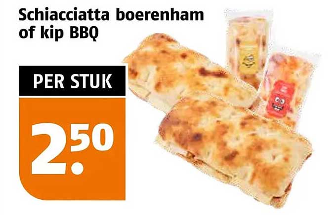 Schiacciatta boerenham of kip BBQ