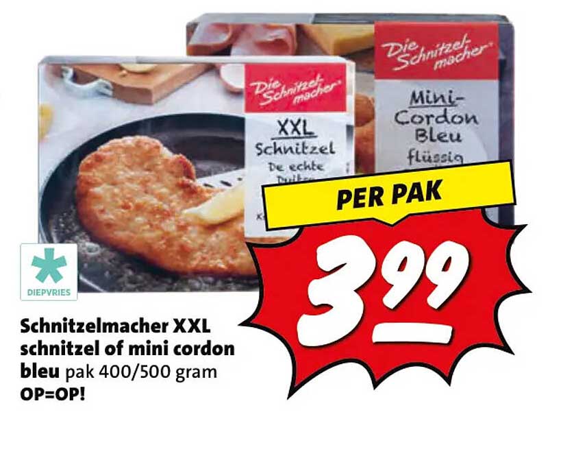 Schnitzelmaker XXL schnitzel of mini cordon bleu pak 400/500 gram OP-OP!