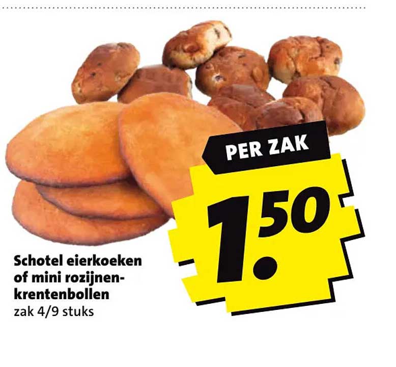 Schotel eierkoeken of mini rozijnen-krentenbollen