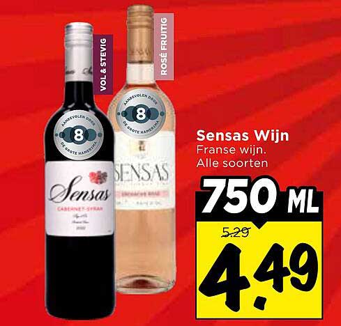 Sensas Wijn Franse wijn. Alle soorten 750 ml