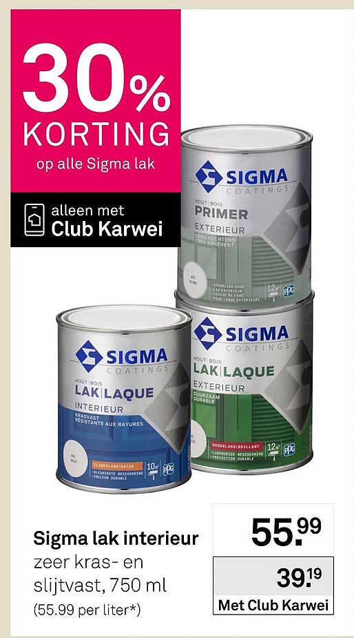 Sigma lak interieur zeer kras- en slijtvast, 750 ml