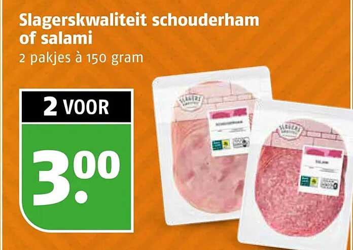 Slagerskwaliteit schouderham of salami