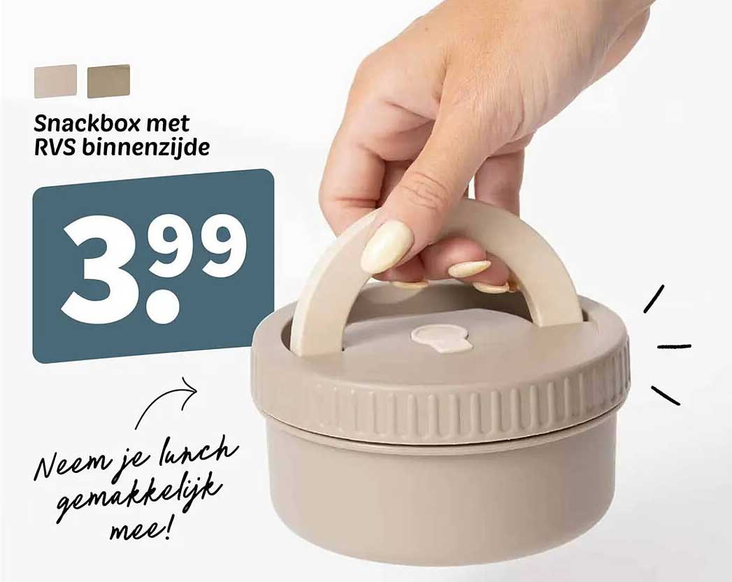 Snackbox met RVS binnenzijde