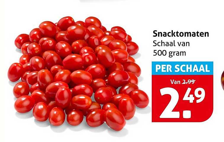 Snacktomaten Schaal van 500 gram PER SCHAAL