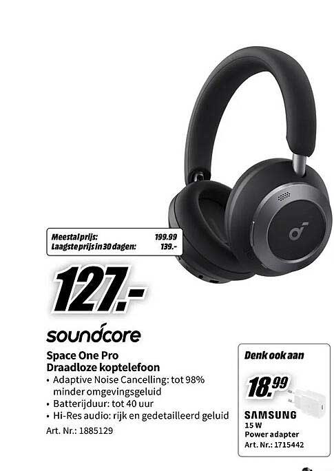 soundcore Space One Pro Draadloze koptelefoon