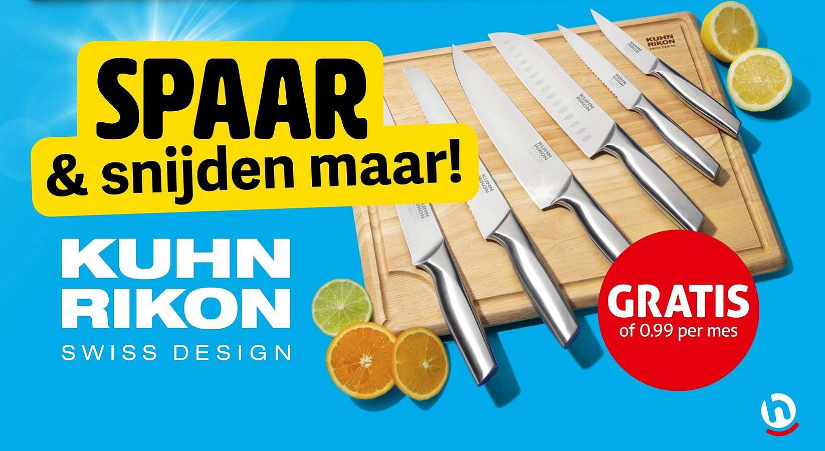 SPAAR & snijden maar! KUHN RIKON SWISS DESIGN GRATIS of 0.99 per mes