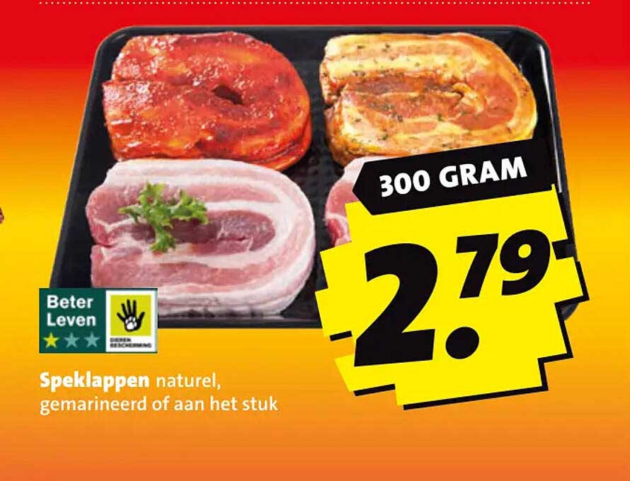 Speklappen naturel, gemarineerd of aan het stuk