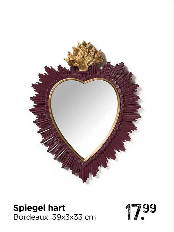 Spiegel hart Bordeaux. 39x3x33 cm