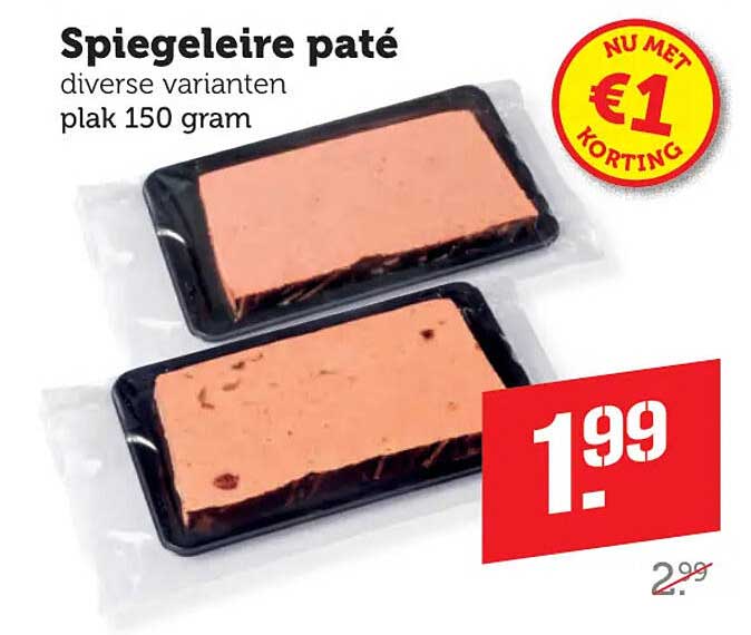Spiegelèire paté diverse varianten plak 150 gram