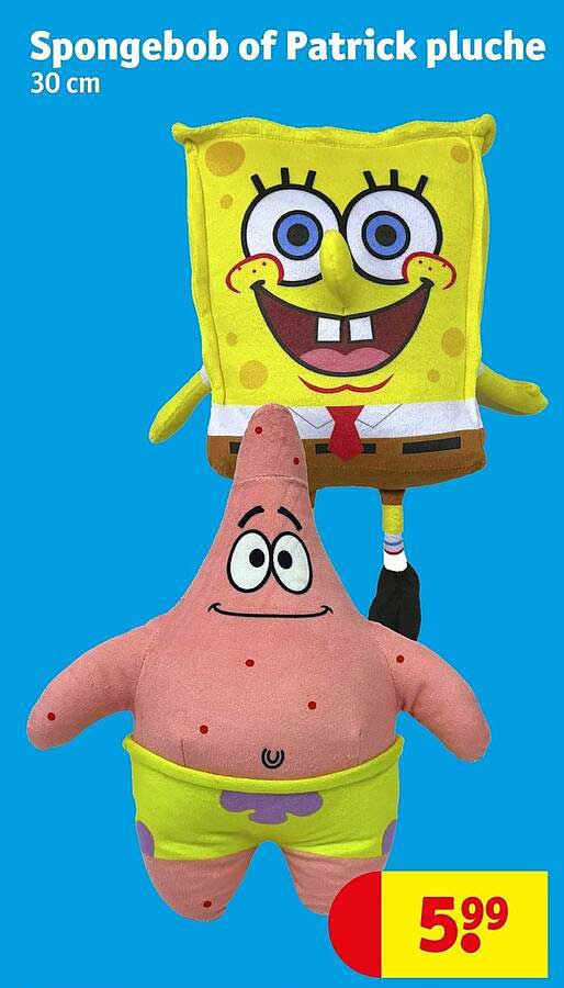Spongebob of Patrick pluche 30 cm