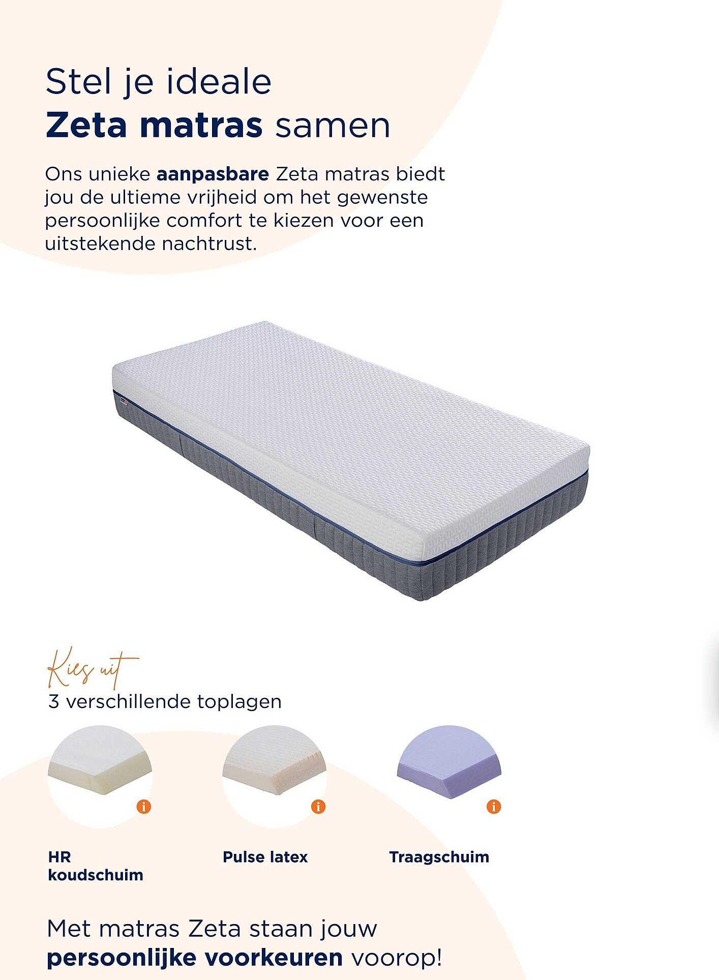 Stel je ideale Zeta matras samen