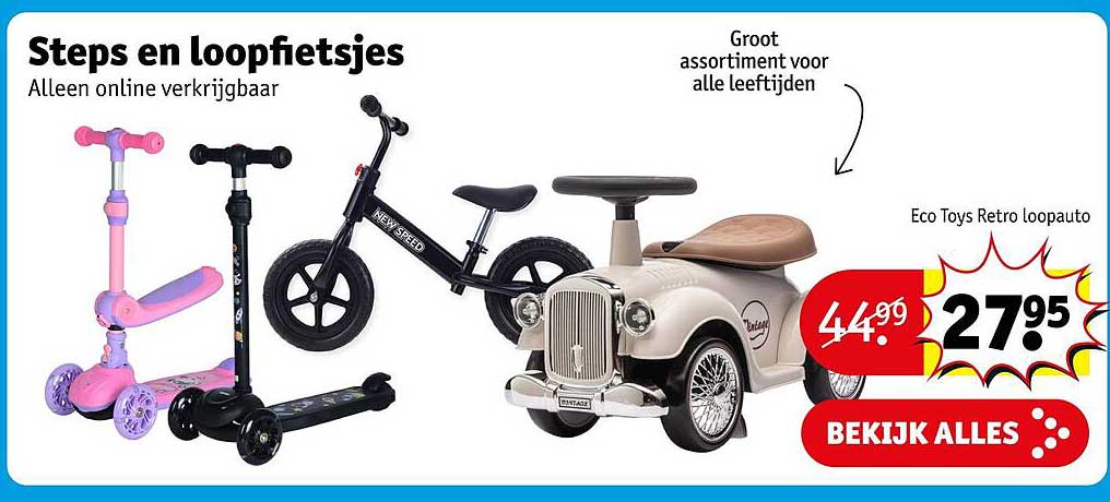 Steps en loopfietsjes