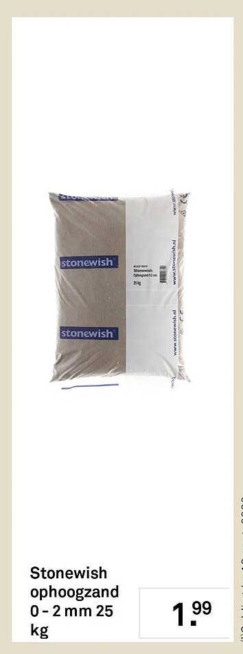 Stonewish ophoogzand 0 - 2 mm 25 kg