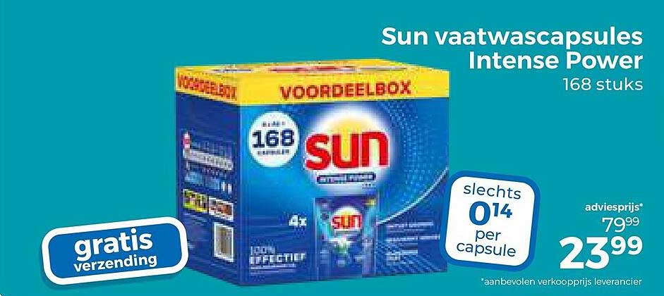 Sun vaatwascapsules Intense Power 168 stuks
