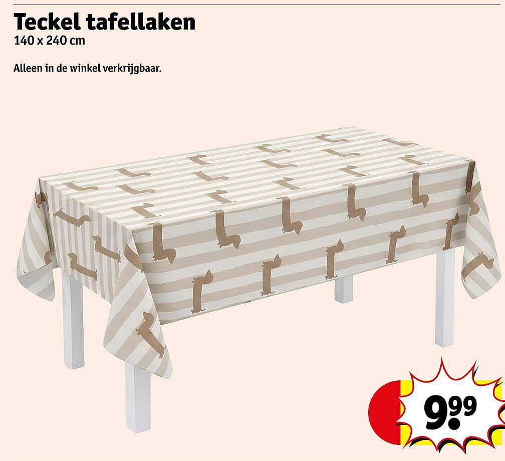 Teckel tafellaken 140 x 240 cm