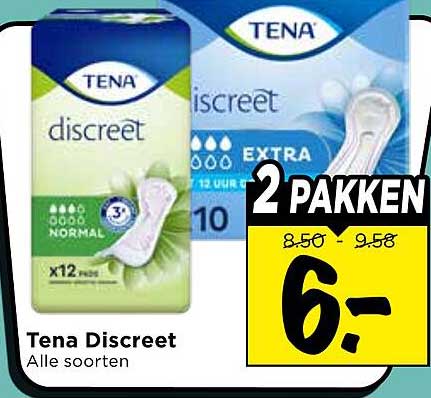 Tena Discreet Alle soorten 2 PAKKEN