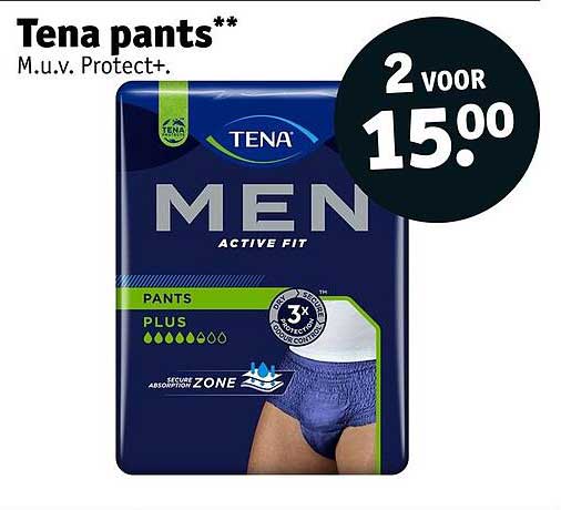 Tena pants** M.i.v. Protect+ 2 voor 15.00