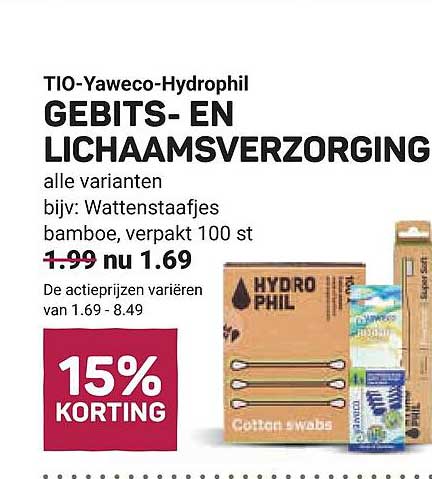 TIO-Yaweco-Hydrophil GEBITS- EN LICHAAMSVERZORGING