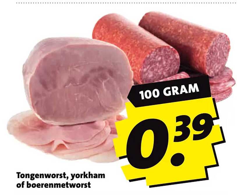 Tongenworst, yorkham of boerenmetworst