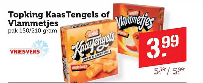 Topking KaasTengels of Vlammetjes pak 150/210 gram