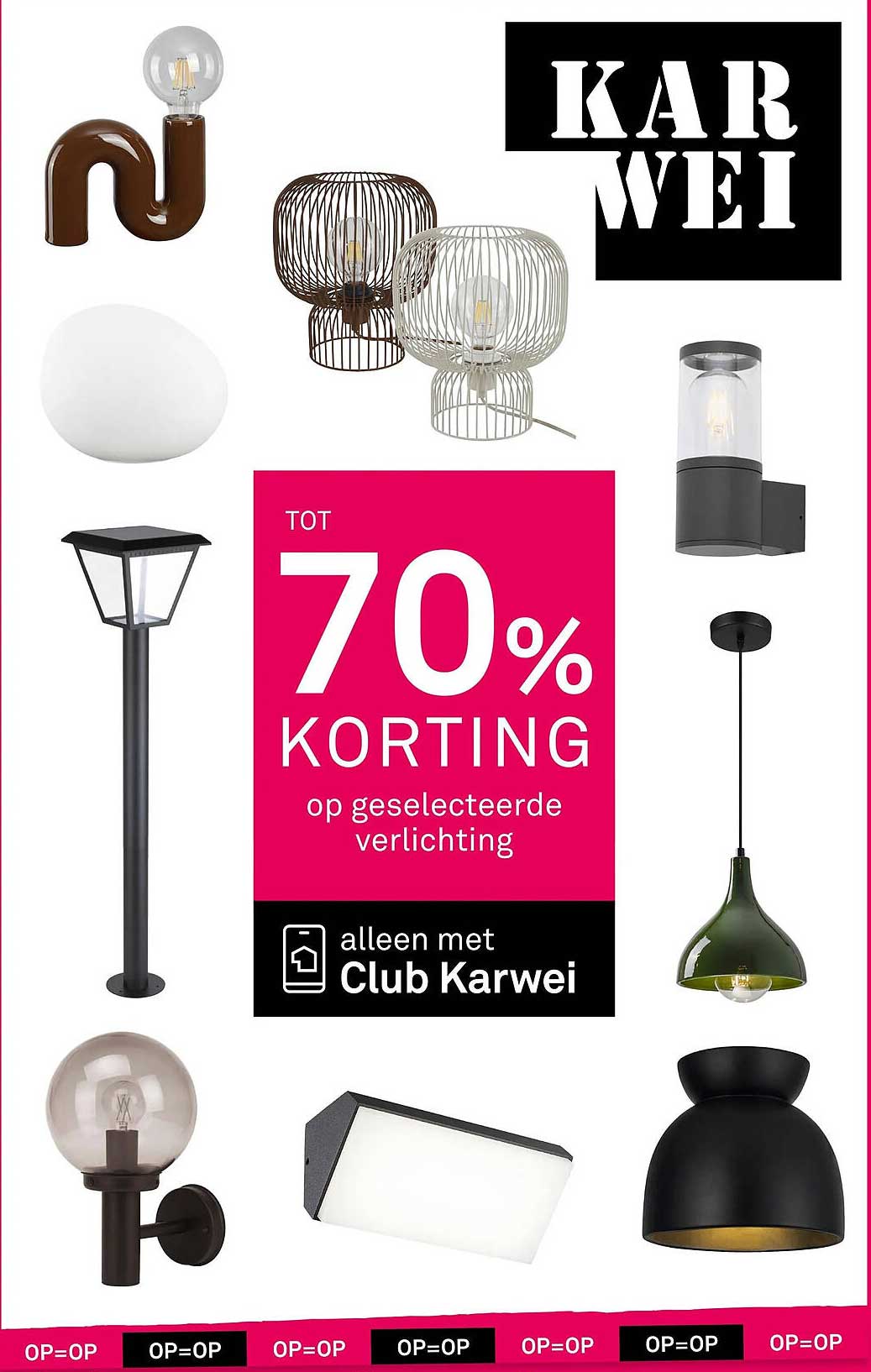 Tot 70% korting op geselecteerde verlichting alleen met Club Karwei