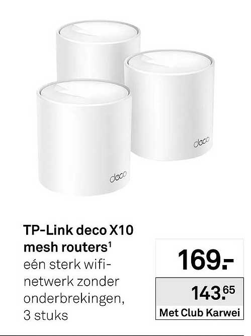 TP-Link deco X10 mesh routers¹
