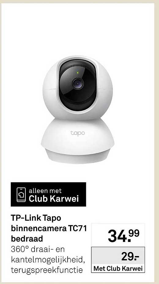 TP-Link Tapo binnencamera TC71 bedraad