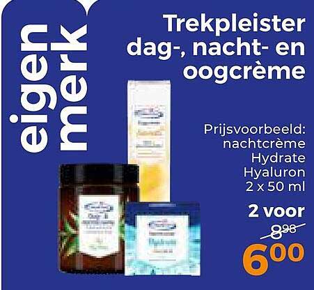 Trekpleister dag-, nacht- en oogcrème