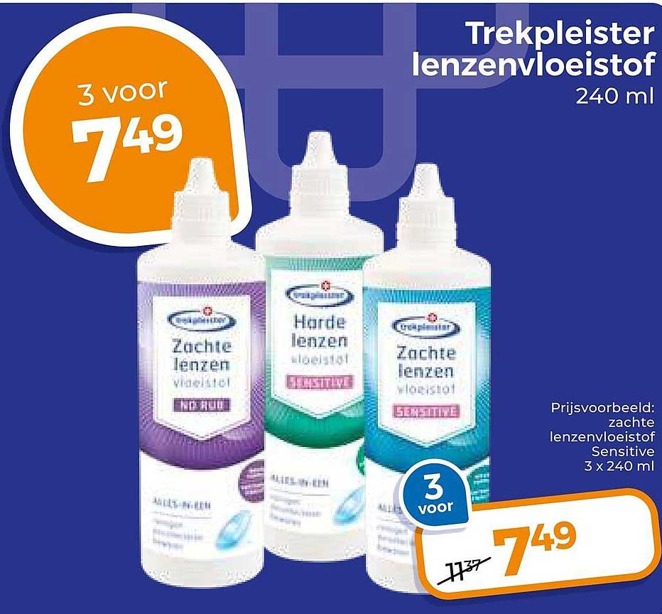 Trekpleister lenzenvloeistof 240 ml 3 voor