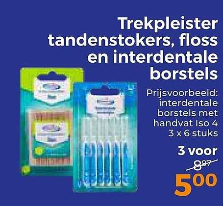 Trekpleister tandenstokers, floss en interdentale borstels