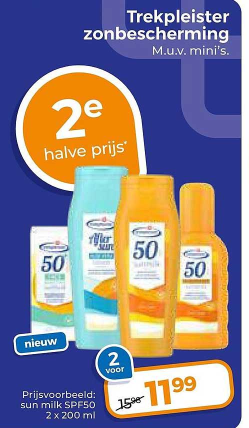 Trekpleister zonbescherming M.u.v. mini's. 2e halve prijs
