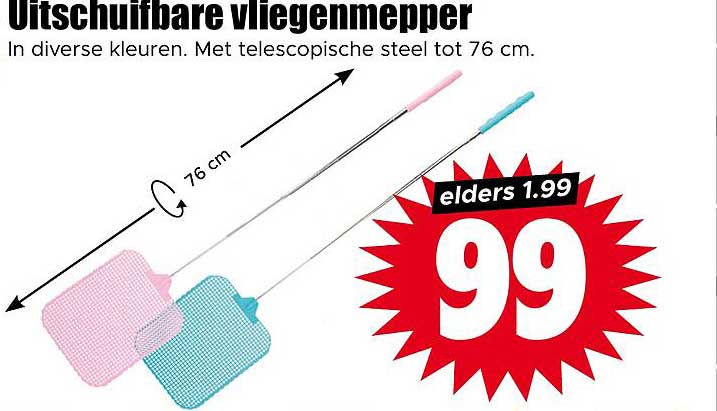 Uitschuifbare vliegenmepper