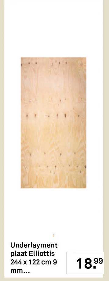 Underlayment plaat Elliottis 244x 122 cm 9 mm...